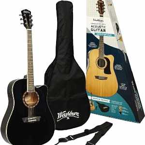 Washburn AD5CEB Siyah Elektro Akustik Gitar Paketi